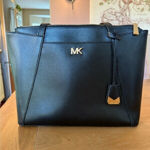 Michael Kors Black Tote with Gold Accents